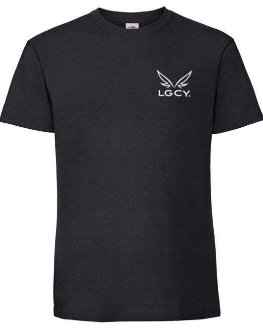 LGT1S Black Legacy Teeshirt white logo
